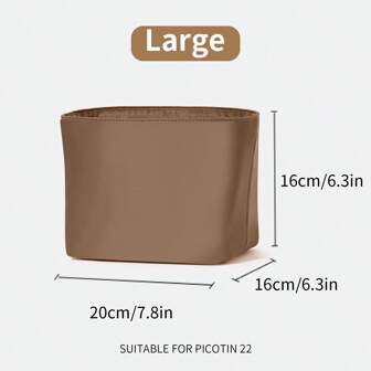 Coffee Brown, Suitable For Bucket Bag, The Inner Bag, The Mini Bag, The Middle Bag, The Storage Lining Bag, Nylon Waterproof Bag, Women Travel Insert Organizer Handbag, Inner Multifunctional Zippered Large Capacity Storage Organizer Cosmetic Bag, Women's Toiletry Travel Bag School Supplies, Picotin 18/22 Bag Insert, Bags Organizer, Purse Organizer Insert, Lightweight And Soft Touch Bag-In-Bag