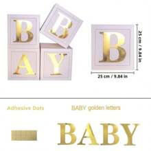 派对派对装饰气球盒，带有 4 个字母的积木，适用于生日背景装饰、婚礼装饰、新娘送礼会、性别揭晓派对装饰、一岁生日装饰 - 白色 - 查看 10