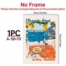 1 件复古意大利美食爱好者名言卷式海报印刷品、意大利面食和葡萄酒厨房墙壁艺术绘画、意大利阿马尔菲时尚家居装饰礼物、帆布墙壁海报、卧室客厅走廊装饰、墙壁海报墙壁艺术装饰壁画、家居装饰、海报艺术