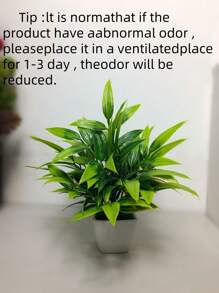 Artificial Lush Green Bamboo, Evergreen Bonsai Plant With White Square Mini Planter, Valentine Day, Gift Gifts Birthday Graduation - Green - View 3