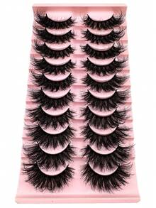 10 Cặp Mi Mắt Mèo Tự Nhiên 3D, Dày, Mượt, Mềm, Chéo, Mi Nối Dễ Thương, Trang Điểm Quyến Rũ Tự Nhiên - lông mi mềm mại - Xem 2