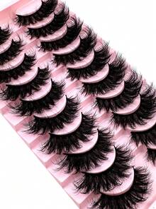 10 Cặp Mi Mắt Mèo Tự Nhiên 3D, Dày, Mượt, Mềm, Chéo, Mi Nối Dễ Thương, Trang Điểm Quyến Rũ Tự Nhiên - lông mi mềm mại - Xem 5