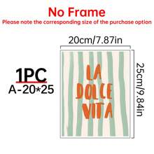 1pc LA DOLCE VITA Art Print, Italian Summer Wall Art, Italian Quote Poster, Coastal Wall Art, Euro Art Print, Aesthetic Italian Art,Canvas Wall Poster, Bedroom Living Room Hallway Decoration Gifts Birthday Graduation - Multicolor - View 15