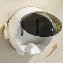 1pc Creative Cartoon Astronaut Toothbrush Holder, Wall-Mounted No-Drill Toothbrush Rack, Home Bathroom Electric Toothbrush Storage Organizer