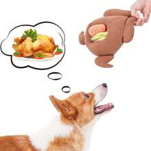 Conjunto de 2 piezas: regalo para amantes de gatos/perros y juguetes de peluche para mamás de perros/gatos con diseños de pavo asado, verduras, alimentos escondidos y juguetes para olfatear. Juguetes interactivos, de entrenamiento y de alta energía adecuados para perros pequeños, medianos y grandes. 1 artículo marrón