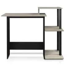 HOMLUX Efficient Laptop Desk, Tablet Computer Desk, Computer Table, Mesa De Computadora, Desk Set For Studying, Solid Wood Desk, Student Table, Home Office Desk, Study Table, Home Office Table, Small Table For Bedroom - French Oak/Black - View 2