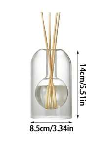 1pc 130ml Transparent Glass Diffuser Bottle With Rattan Sticks, Fragrance Oil Bottle For Home Use, Unscented Aroma Bottle, Simple Decorative Glass Vase, Glass Vase Fragrance Reed Sticks Home Decor Interior Design Tranquility Life Aesthetics Aromatherapy Art Decor Natural Element Relaxing Time Life Style Home Life Handicraft Mental Peace Good Times Creative Home Decorative Art Life Inspiration Mental Space Gifts Birthday Graduation