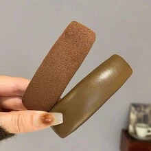 2 件装女士多色面料和仿皮 BB 发夹，秋冬新款复古格子咖啡色时尚发饰，别致街头时尚日常使用 - 彩色 - 查看 15