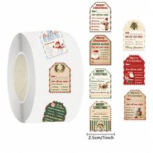 1 Cuộn/500 Miếng Dán Trang Trí Giáng Sinh, Thích Hợp Cho Máy Tính Xách Tay, Điện Thoại, Phong Bì, Quà Tặng Và Đồ Chơi - Nhiều màu - Xem 2
