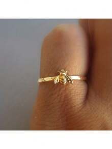 18K 镀金蜜蜂设计戒指 - 非常适合精致的订婚、复古婚礼和伴娘礼物！ - 金色 - 查看 10