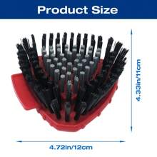 1 Pc Spin Mop Replace Head Base Scrub Mop Brush Head Replacement For O-Cedar/Viledo RinseClean Spin Mop 2 Tank System, Shower Floor Scrubber, Hard Bristle Cleaning Brush For Bathroom Kitchen Wall Tile - 紅色 - 查看 3