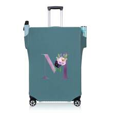 行李箱罩旅行箱罩适用于 18 至 32 英寸行李箱保护套男女户外度假旅行必备配件涤纶行李箱弹力防尘罩时尚首字母姓名 A 至 Z 字母印花 - 藍-圖案 1 - 查看 88