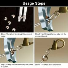 1 件高碳钢压接盖钳，孔径 3.2 毫米，双片簧设计防滑手柄 DIY 串珠首饰工具