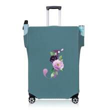 行李箱罩旅行箱罩适用于 18 至 32 英寸行李箱保护套男女户外度假旅行必备配件涤纶行李箱弹力防尘罩时尚首字母姓名 A 至 Z 字母印花 - 藍-圖案 1 - 查看 77