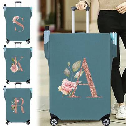 Luggage Cover Travel Case Cover For 18 To 32 Inch Luggage Protector Cases For Men Women Outdoor Holiday Travel Essentials Accessories Polyester Suitcase Elastic Dust Covers Fashion Initial Name A To Z Letter Print