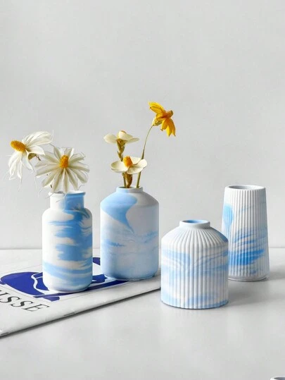 DIY Graffiti Vase, Self-Made Creative Vase Mold, Plaster Flower Arrangement Resin Mold, Silicone Material Can Be Repeatedly Made, Disassembled And Cleaned