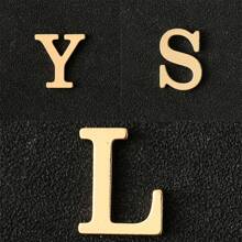 1pc Personalized 26pcs English Letter Metal Lapel Pin, Silver Color, Suitable For Jacket Or Sweater Decoration, Everyday Wear For Couples - Brooch - View 56