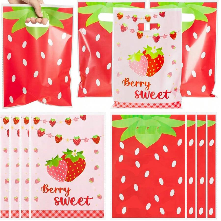 20/50 Túi quà tặng tiệc dâu tây, Túi đựng đồ ngọt mùa hè màu đỏ hồng, Túi đựng đồ trang trí tiệc sinh nhật, đám cưới, tiệc chào đón em bé, Túi đựng đồ trang trí tiệc trái cây mùa hè, Trang trí tiệc Giáng sinh, Ngày lễ tình nhân - Hồng - Xem 1