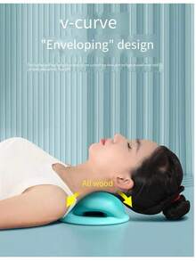 人体工学颈肩按摩枕，8分钟颈部放松枕。采用C型曲线设计，完美贴合颈部，为颈部和肩部提供牵引和放松，减轻脊柱压力，缓解不适。适合教师、工程师和长期伏案工作的办公室工作人员。