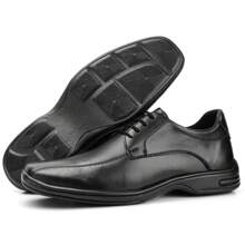 Men's Lace-Up Formal Shoes With Comfort Leather Belt + Wallet - Black - View 2