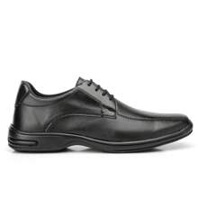 Men's Lace-Up Formal Shoes With Comfort Leather Belt + Wallet - Black - View 5