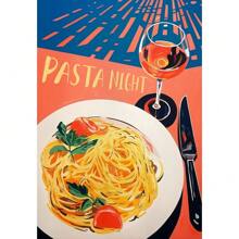 1 szt. Vintage Food Poster Eggs Bacon Spaghetti Pancakes Seafood Cheese Canvas Painting Wall Art Picture Kitchen Restaurant Home Decor No Frame