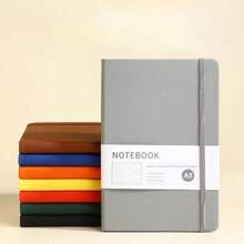 A5 Faux Leather Binding Business Notebook, Hard Cover Journal With Elastic Band Back To School
