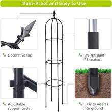 Metal Pergola Arbor, Outdoor Flower Garden Arch Trellis, Durable Steel Garden Arbor For Climbing Plants, Wedding Decoration, 7'8" H X 4'5" W - 花園格-B - 查看 2