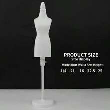 Maniquí en miniatura de escala 1/2 y 1/4 para diseño de vestidos de novia y práctica de drapeado - Blanco - Ver 1