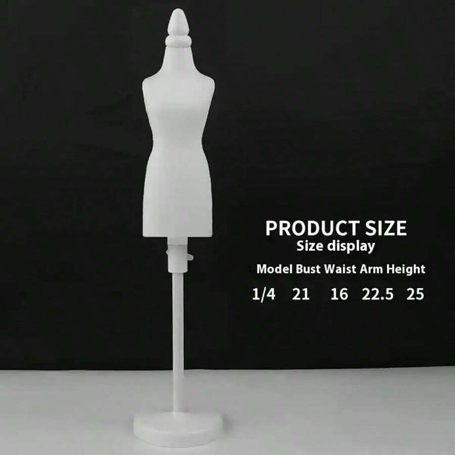 Maniquí en miniatura de escala 1/2 y 1/4 para diseño de vestidos de novia y práctica de drapeado - Blanco - Ver 1