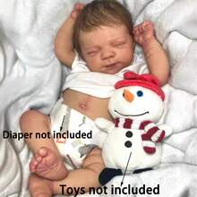 1 件栩栩如生的 19 英寸重生婴儿娃娃，逼真的乙烯基四肢，3D 彩绘皮肤和可见静脉，手工制作的乙烯基全身女孩娃娃，就像可爱的新生儿，是送给孩子的好礼物 - 多色 - 查看 6