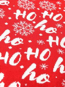 Set de 2 suéteres de niño con diseño de copos de nieve y letras navideñas, adecuado para primavera/otoño/invierno - Rojo - Ver 7