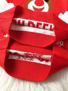 Set de 2 suéteres de niño con diseño de copos de nieve y letras navideñas, adecuado para primavera/otoño/invierno - Rojo - Ver 6