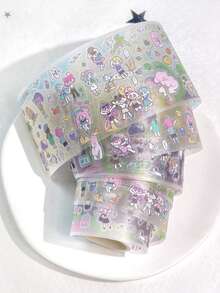 1 Cuộn Băng Keo Washi PET Retro AGUGU - Băng Keo Trang Trí Hoạt Hình Loạt Hình Nhỏ Cho Sổ Lưu Niệm, Nhật Ký, Tự Làm, Lên Kế Hoạch - Nhiều màu - Xem 5