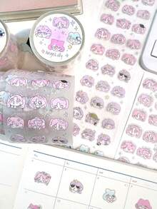 1 Cuộn Băng Keo Washi PET Retro AGUGU - Băng Keo Trang Trí Hoạt Hình Loạt Hình Nhỏ Cho Sổ Lưu Niệm, Nhật Ký, Tự Làm, Lên Kế Hoạch - Nhiều màu - Xem 6