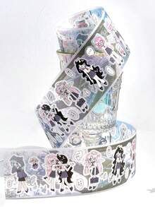 1 Cuộn Băng Keo Washi PET Retro AGUGU - Băng Keo Trang Trí Hoạt Hình Loạt Hình Nhỏ Cho Sổ Lưu Niệm, Nhật Ký, Tự Làm, Lên Kế Hoạch - Nhiều màu - Xem 4