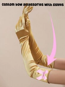 1 pezzo Fiocco decorativo personalizzato + 1 paio di guanti colorati per matrimoni e feste, ideali per occasioni formali in inverno