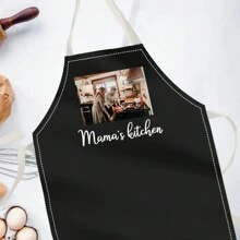1pc Customized Photo Apron, Personalized Apron, Photo Apron, Personalized Text Apron, Gift For Her, Personalized Gift - Beige - View 2