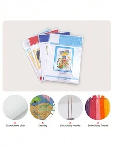 1 bộ Bộ dụng cụ thêu chữ thập họa tiết chim cú bình hoa, thêu nghệ thuật bằng chỉ tự làm, thủ công thêu chữ thập 11CT, vật liệu in chữ thập thủ công, dùng để trang trí tường nhà & làm quà tặng (không có khung) - Nhiều màu - Xem 9