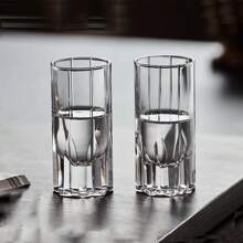 30ml 1pc/6pcs/12pcs Set Engraved Starburst Crystal Glass Cup, Home Use Baijiu Glass, Luxury High-End Shot Glass, Cocktail Liquor Glass. High-End Leadfree Crystal Glass Cup - Multicolor - View 4