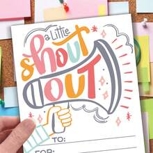 20pcs Set Fun Shout Out Cards For Employees, Office Staff, Teachers - Employees Appreciation And Recognition Reward Cards For Work Bulletin Board - Multicolor - View 4