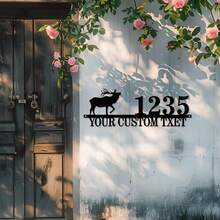 1 件定制鹿字母金属门牌号 - 个性化墙面艺术，适合家居装饰、独特入口特色和完美礼物 - 彩色 - 查看 7