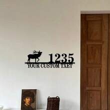 1 件定制鹿字母金属门牌号 - 个性化墙面艺术，适合家居装饰、独特入口特色和完美礼物 - 彩色 - 查看 6