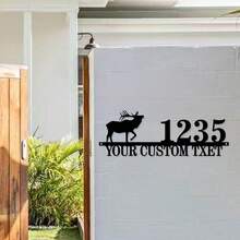 1 件定制鹿字母金属门牌号 - 个性化墙面艺术，适合家居装饰、独特入口特色和完美礼物 - 彩色 - 查看 4