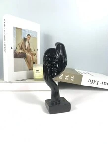 1 件树脂思想者面具 - 抽象个性化客厅装饰 | 男士房间装饰 | 咖啡桌和搁板装饰 | 斯多葛主义灵感 | 沉默是金的最佳礼物 - 彩色 - 查看 11