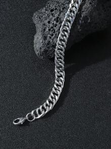 Men Hip-Hop Style Metal Chain Gun Black Bracelet, Simple And Refreshing Summer Hand Accessory - White - View 5