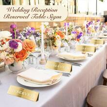 Reserved Table Signs, Acrylic Guest Reservation Table Tents Sign, Waterproof Gold Double-Sided Reserved Seat Signs, Reserve Signs For Wedding Birthday Party Restaurants Meeting Best Gifts,Wedding Decor,Home Decor ,Room Decor Party Favors Bride Graduation Birthday Decorations Party Decorations Bachelorette - Multicolor - View 3