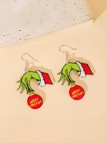 1 对 Grinki 亚克力元素耳环，适合日常和派对佩戴，送给女性的精美礼物 - 彩色 - 查看 9