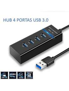 "USB 3.0 HUB With 4 Ports" 5GBPS 4 In 1 High Speed Adapter Expander Immediate Shipping - 黑色 - 查看 6