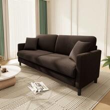 Teddy Velvet Sofa Modern Couch Love Seat Settee Room Apartment Office Couch - 65寸棕色 - 查看 4